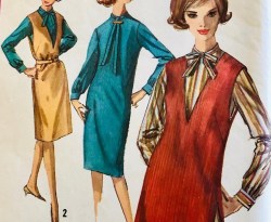 5593 SIMPLICITY 1964 LONG SLEEVE  SHIFT DRESS, COLLAR, , JUMPER PATTERN 16